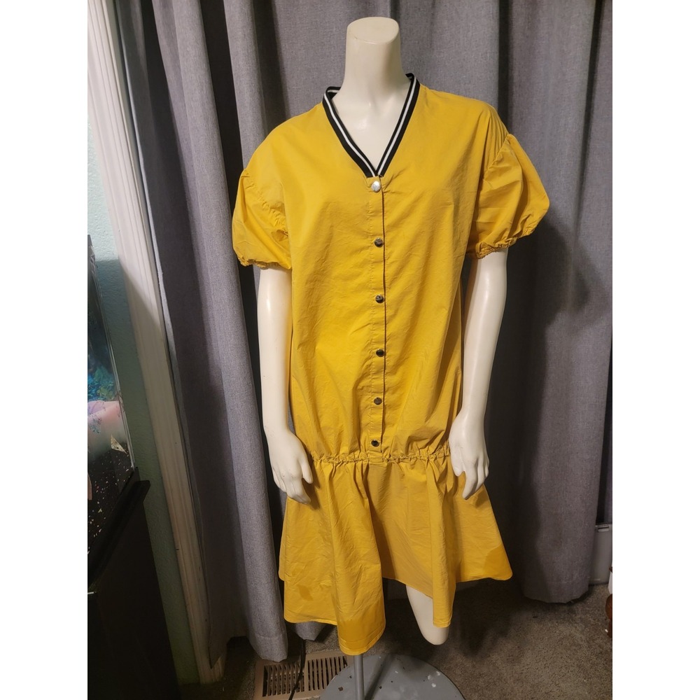 Acadamia Festival Gorpcore Blouson Drop Waist‎ Puff Sleeve Yellow Dress Size M